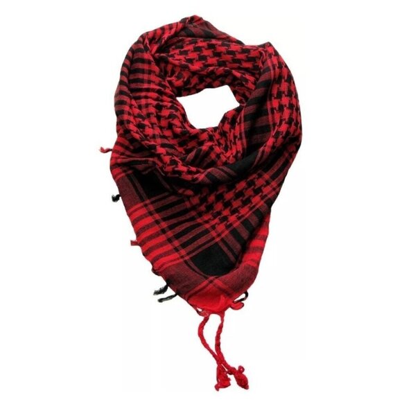 Lovarzi Shemagh Desert Scarf Unisex Red/Black Tactical OS NEW - Picture 1 of 9